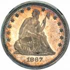 1867 Liberty Seated Quarter Dollar. NGC PF65