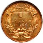 1886 $1 Gold Indian. NGC AU58 - 2