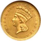 1859 $1 Gold Indian. NGC MS62