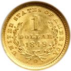 1849-O $1 Gold Liberty. NGC MS64 - 2