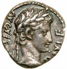 Augustus. Silver Denarius (3.7 g), 27 BC-AD 14. Lugdunum, 8 BC.. VF