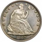 1867 Liberty Seated Half Dollar. PCGS MS63