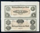 Detroit, MI - Michigan Insurance Bank Uncut Remainder Sheet. $1-$5. PCGS About New 53PPQ - 2