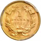 1856 $1 Gold Indian. Slanting 5. PCGS MS65 - 2