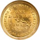 1903 Louisiana Purchase-McKinley Gold Dollar. NGC MS64 - 2