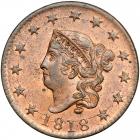 1818 Coronet Head Cent. PCGS MS63