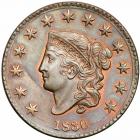 1830 Coronet Head Cent. PCGS MS65