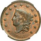 1831 Coronet Head Cent. Large letters. NGC MS65