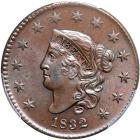 1832 Coronet Head Cent. Large letters. PCGS MS65