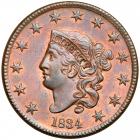 1834 Coronet Head Cent. Small 8, large stars, medium letters. NGC MS64