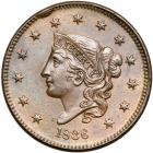 1836 Coronet Head Cent. PCGS MS63