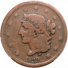 1839 Coronet Head Cent. PCGS G6