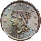 1840 Coronet Head Cent. Large date. NGC MS66