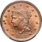 1843 N-9 R3 Petite Head, Small Letters Reverse PCGS graded MS64 Red & Brown. PCGS MS64