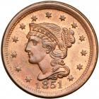 1851 Coronet Head Cent. NGC MS65