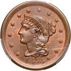 1855 N-9 R1 Italic 55, Knob-on-Ear PCGS graded MS65 Brown, CAC Approved. PCGS MS65