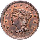 1857 N-1 R1 Large Date PCGS graded MS65 Red & Brown, CAC Approved. PCGS MS65