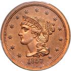 1857 N-3 R5- Proof-Only Small Date PCGS graded PR64 Red & Brown, CAC Approved. PCGS PF64