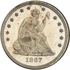 1867 Liberty Seated Quarter Dollar. PCGS PF63