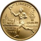 1995-W 100th Olympics Torch Runner $5 Gold