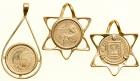 Israel. Three Small Gold Medals in Bezels: