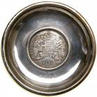 Malta. Antique Silver Presentation Dish with 30 Tari in center, 1790. AEF - 2