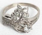 Lady's Diamond, 14K White Gold Floral Design Ring