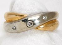 Lady's Diamond, 14K White & Yellow Gold Crossover Ring - 2