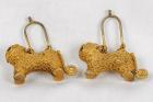 Antique Asian Gold Lion Earrings - 2