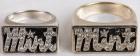 Matching Pair of Diamond, 14K White Gold "Mint" Rings