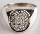 Gent's Diamond, 14K White Gold Cluster Ring