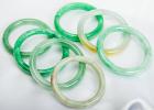 Collection of 7 Jade Bangle Bracelets