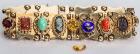 Vintage Gemstone, 14K Yellow Gold Charm Slide Bracelet