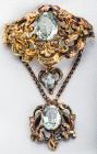 Antique Aquamarine, 14K Yellow Gold Brooch/Pendant