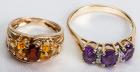 Collection of Colored Gemstone, Diamond, 14K Yellow Gold Rings