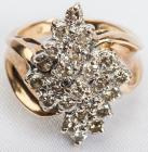 Lady's Diamond, 14K Yellow Gold Cluster Ring