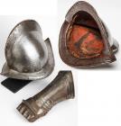 Conquistador "Morion" Helmet and Gauntlet, c. 16th-17th Century