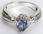 Lady's Tanzanite, Diamond, 14K White Gold Ring