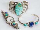 Collection of Turquoise, Lapis, Silver Jewelry