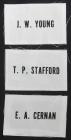 1960s Apollo Astronauts Cernan, Stafford & Young Beta Cloth Name Tags