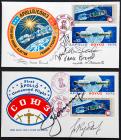 1975 ASTP Full Crew Signatures Over Two Covers