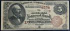 1882, $5 National Bank Note. Brown Back. The Hopewell NB, Hopewell, NJ. Ch. #4254. PMG Choice Fine 15