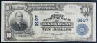 1902, $10 National Bank Note. Plain Back. The First NB, Barnegat, NJ. Ch. #8497. PMG Very Fine 25