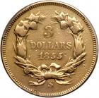 1855-S $3 Gold - 2