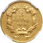 1859 $3 Gold. NGC AU53 - 2