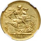 Great Britain. Sovereign, 1821. NGC AU - 2
