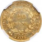 German States - Westphalia. 20 Franken, 1808-J. NGC MS65 - 2