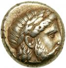 Lesbos, Mytilene. Electrum Hekte (2.5 g), ca. 377-326 BC.. VF