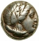 Lesbos, Mytilene. Electrum Hekte (2.6 g), ca. 377-326 BC.. VF