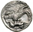 Sicily, Akragas. Silver Hemidrachm (2.1 g), ca. 410-406 BC.. EF